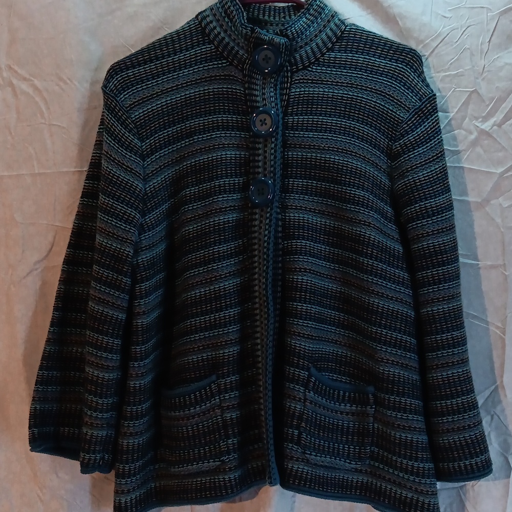 Craft and Barrow petite XL 3 snap cardigan with pockets - women's sweater